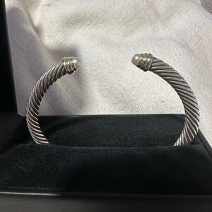David Yurman Classic Cable Bracelet with 14k yellow gold and pearls, 5mm